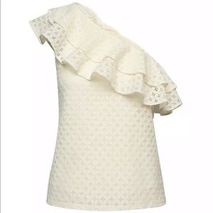 Banana Republic lace one shoulder top